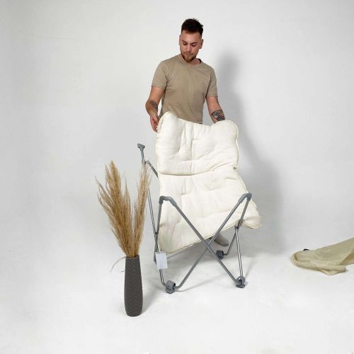 картинка Кресло складное Maggy, белый, искусственный мех