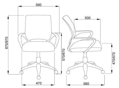 картинка Кресло поворотное Ricci New, серый, сетка