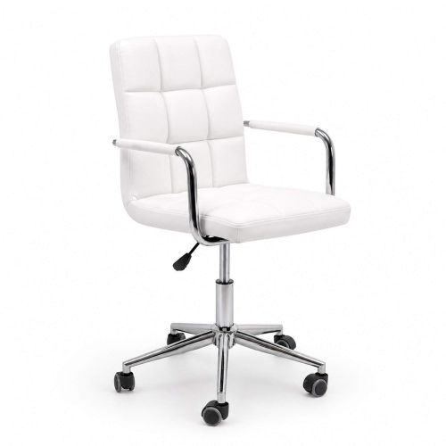 картинка Кресло поворотное Rosio 2, белый, экокожа, на колесах