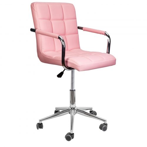 картинка Кресло поворотное Rosio, розовый, экокожа