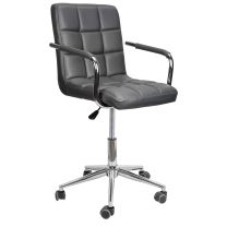 Кресло поворотное Rosio, серый, экокожа фотография