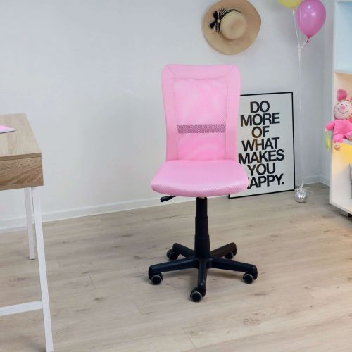 картинка Кресло поворотное Tempo, розовый, ткань + сетка