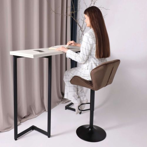 картинка Стул барный Berlin, шоколадный, велюр