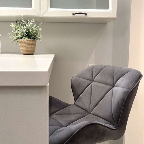 картинка Стул барный Berlin, темно-серый, велюр