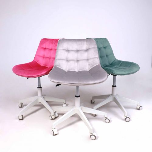 картинка Кресло рабочее, поворотное CAROLYN, велюр, серый