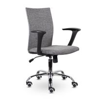 Кресло поворотное Бэрри, серый, ткань, цвет каркаса хром фотография