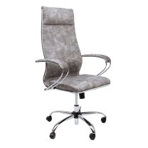 Кресло поворотное Метта, светло-серый, велюр фотография