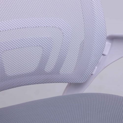 картинка Кресло рабочее, поворотное RICCI NEW, white, ткань/сетка, светло-серый