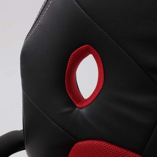 картинка Кресло поворотное Flaviy, черный/серый/красный, ткань