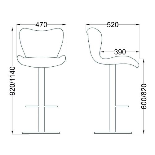 картинка Стул барный Mist, светло-серый, ткань