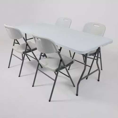 картинка Стол садовый складной, белый, hdpe-пластик, длина 180 см