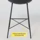 картинка Стул барный Mexico, черный + черная нить, экокожа