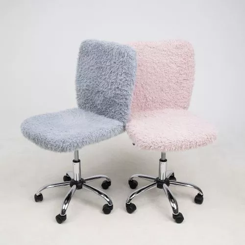 картинка Кресло поворотное Fluffy, серый, искусственный мех