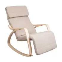 Кресло-качалка Smart, бежевый, ткань фотография
