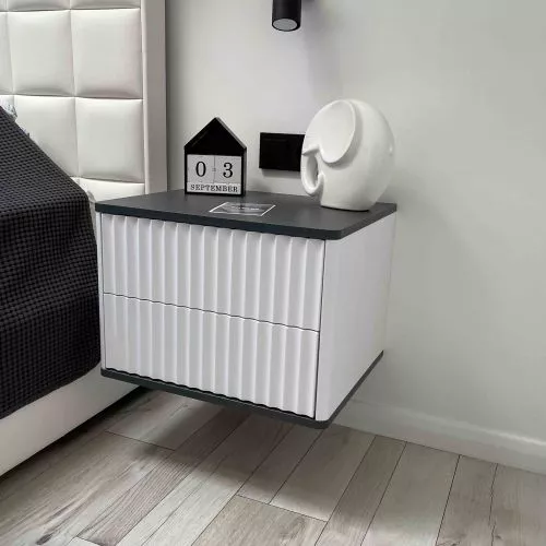 картинка Стол-консоль, тумба навесная Royal-5002, белый + металл, мдф