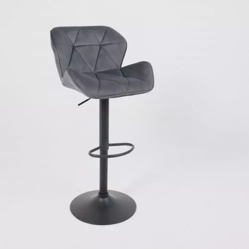 картинка Стул барный Berlin, темно-серый, велюр