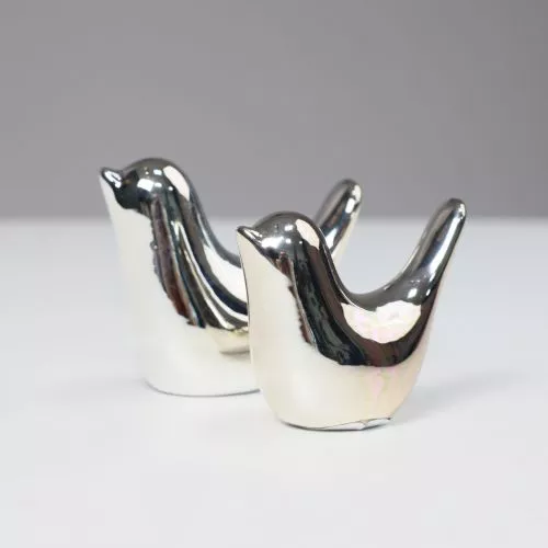 картинка Статуэтки декоративные BIRDS, 2 шт, серебро