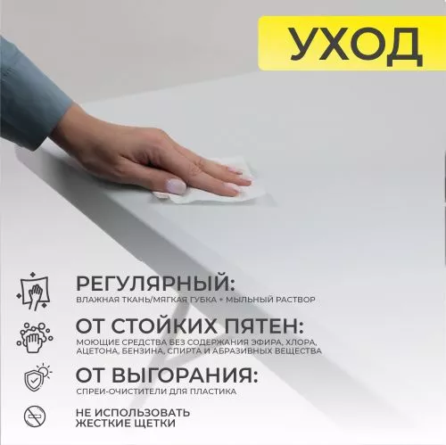 картинка Стол садовый складной, белый, hdpe-пластик, длина 180 см