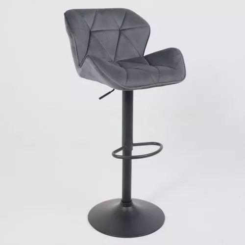 картинка Стул барный Berlin, темно-серый, велюр