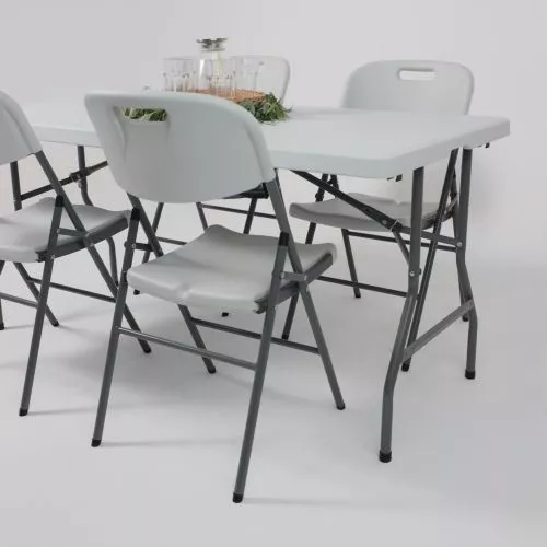 картинка Стол садовый складной, белый, hdpe-пластик, длина 152 см