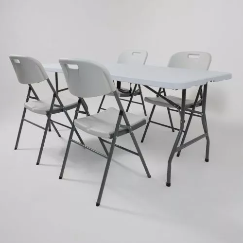 картинка Стул садовый складной со спинкой, белый, hdpe-пластик