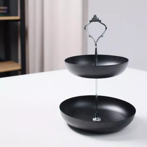 картинка Декоративная этажерка CANDY, черный, 2 уровня, 23*13*16см