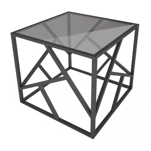 картинка Стол журнальный Империал, графит (прозрачный), стекло триплекс, цвет опоры черный