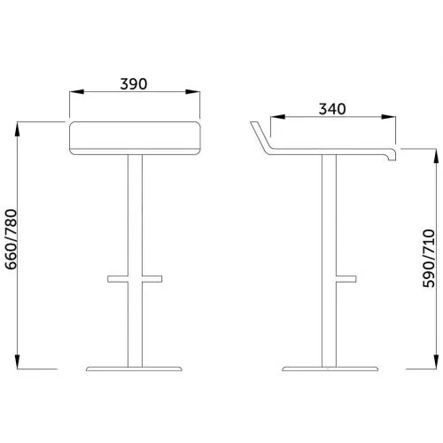 картинка Стул барный Slim, кремовый, экокожа