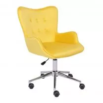 Кресло поворотное Bella, желтый, велюр фотография