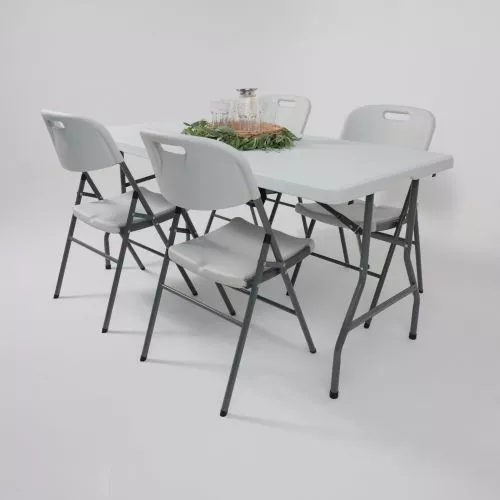 картинка Стол садовый складной, белый, hdpe-пластик, длина 152 см