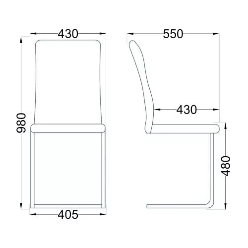 картинка Стул RONALD, бежевая ткань Seattle-001/хром