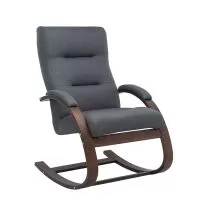 Кресло-качалка Leset Милано, серый, ткань, цвет каркаса орех фотография