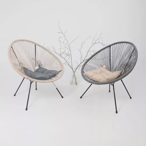 картинка Кресло садовое RIMINI, иск. ротанг, серый