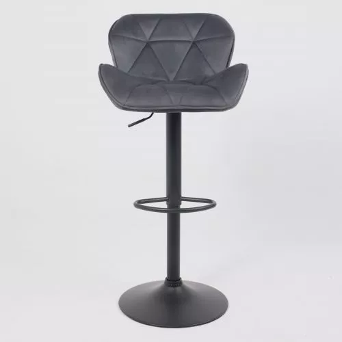 картинка Стул барный Berlin, темно-серый, велюр