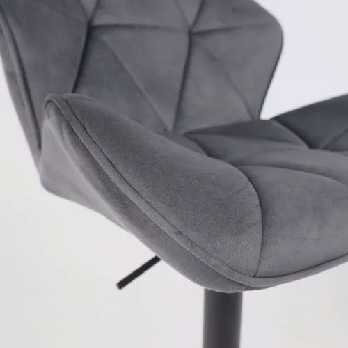 картинка Стул барный Berlin, темно-серый, велюр