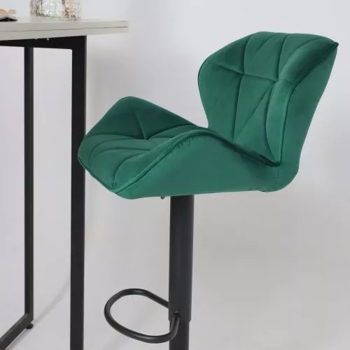 картинка Стул барный Berlin, зеленый, велюр