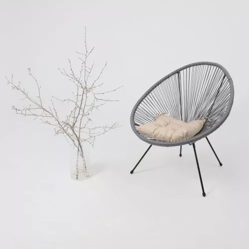 картинка Кресло садовое RIMINI, иск. ротанг, серый