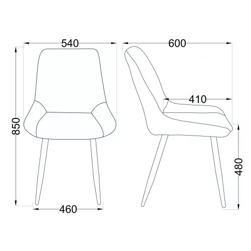 картинка Стул Darren, черный, велюр