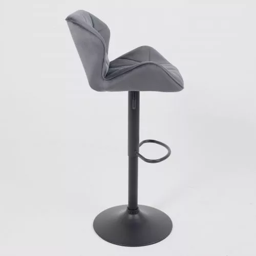 картинка Стул барный Berlin, темно-серый, велюр