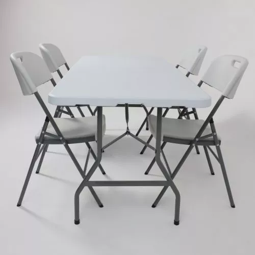 картинка Стул садовый складной со спинкой, белый, hdpe-пластик