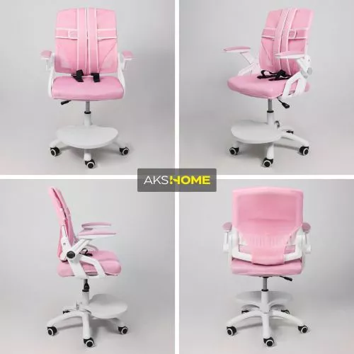 картинка Кресло поворотное Moon, розовый, сетка