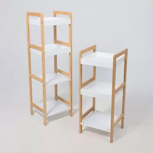 картинка Стойка для хранения MAGNOLIA - 4, бамбук+белый