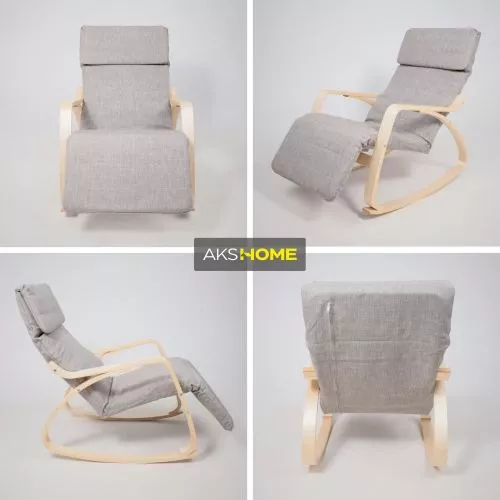 картинка Кресло-качалка Smart, серый, ткань