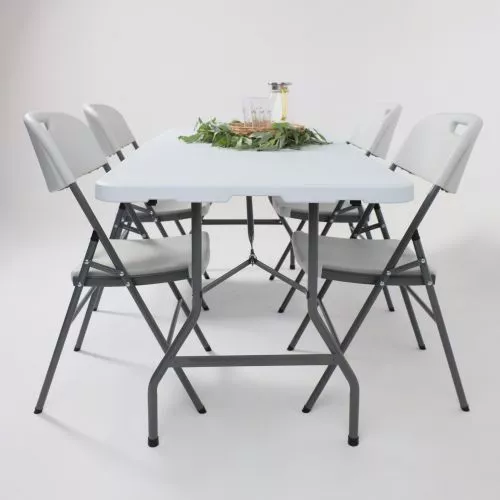 картинка Стул садовый складной со спинкой, белый, hdpe-пластик
