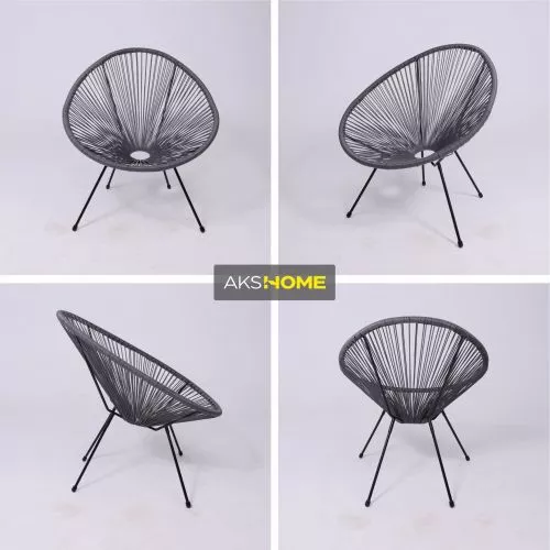 картинка Кресло садовое RIMINI, иск. ротанг, серый